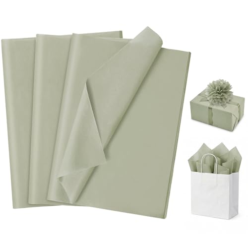 120 Sheets 20"X14" Sage Green Tissue Paper for Gift Bags Wrapping, Art Tissue Paper Bulk for Holiday Birthday Party Crafts Decoration (Sage Green) - color: Sage Green