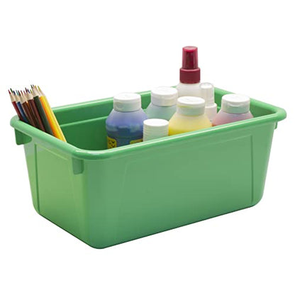 Storex Small Cubby Bins, Pack of 5, 12.2 x 7.8 x 5.1 Inches, Green (62417U05C) - color: Green, style: Bin Only
