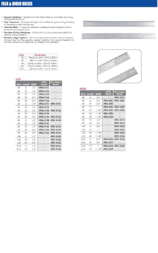 HHIP 4906-0162 3R Flex Rule, Graduations 1/32, 1/64, 10ths & 50ths, 8" Length X 1/2" Width - size: 8" 3R, style: HHIP - Flex