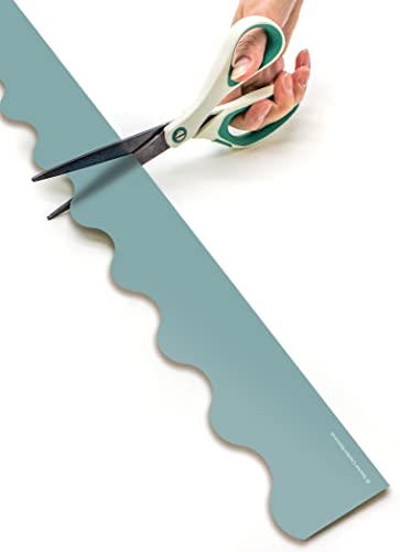 Teacher Created Resources Calming Blue Scalloped Rolled Border Trim - 50ft - Decorate Bulletin Boards, Walls, Desks, Windows, Doors, Lockers, Schools, Classrooms, Homeschool & Offices (TCR8907)