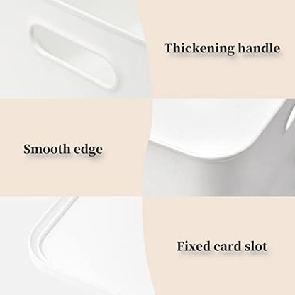 Yishyfier Plastic Storage Baskets Bins Boxes With Lids,Organizing Container White Storage Organizer Bins For Shelves Drawers Desktop Playroom Classroom Office,4-Pack - size: 4L