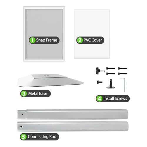3Packs Heavy Duty Adjustable Pedestal Poster Sign Stand, 11x17 Aluminum Open Floor Standing Sign Holder for Vertical and Horizontal View Display, Silver