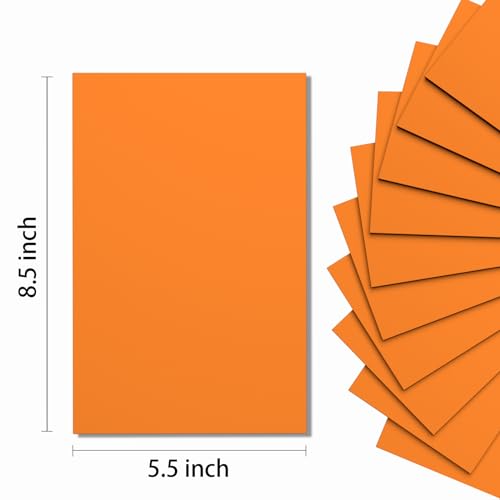 Do²ping Orange Foam Sheets Crafts, 8.5x5.5 Inch Eva Color Craft Foam Paper for Crafts Project Classroom Scrapbook DIY Cosplay (Orange-10 Sheets)