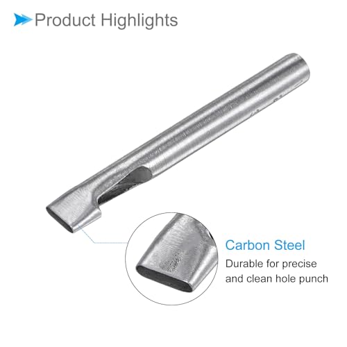 Hollow Punch, 3mm x 12mm Hole, 45# Steel Oval Shaped Gasket Tool - (Applications: for Leather DIY Leathercraft Wallet) - size: 3mm x 12mm