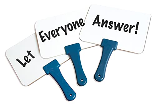 Trainers Warehouse Elite Classroom Set: 12 Double-Sided Dry-Erase White Response Boards | Ultra-Durable, Versatile Answer Paddles for Icebreakers, Voting & More (6" x 7.75") - size: 12 Boards - 6" x 7.75"