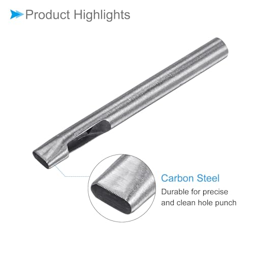 Hollow Punch, 4mm x 10mm Hole, 45# Steel Oval Shaped Gasket Tool - (Applications: for Leather DIY Leathercraft Wallet) - size: 4mm x 10mm