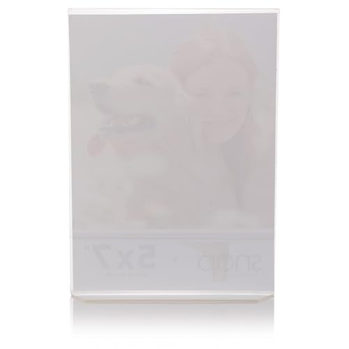 Snap 5x7 Clear Picture Frame 12 Pack: Frameless L-Shape Desktop Stand, Photo Frame and Sign Holder, Clear Acrylic Style Tabletop Display, 5 x 7 - size: 7" x 5"