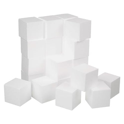 Crafare 2x2x2 Inch Foam Square Blocks 24Pack Mini Square Cubes for Sculpting Polystyrene Cubes for Crafting Modeling Art Projects - size: 2x2x2inch 24pcs
