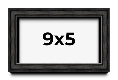 CustomPictureFrames 9x5 Rustic Shadow Box Frame - Solid Wood, UV Acrylic Plexiglass, Foam Board Backing & Hanging Hardware - Barnwood Display Frame for Poster Arts, Photos & Certificates - Black - size: 9x5
