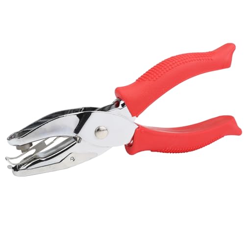 Hole Puncher,1/4 Inch Diameter of Flower Shape Hole,Handheld Single Paper Hole Punch with Red Soft Grip Handle for Binder, Scrapbooking, Cards, Paper Crafts (Flower Hole) - style: Flower hole