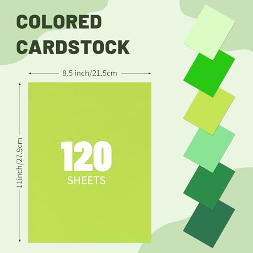 green cardstock paper (Green, 120 Sheets)