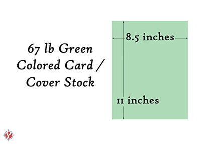 Green Pastel Color Card Stock Paper, 67lb Cover Medium Weight Cardstock, for Arts & Crafts, Coloring, Announcements, Stationary Printing at School, Office, Home | 8.5 x 11 | 50 Sheets Per Pack - color: Green