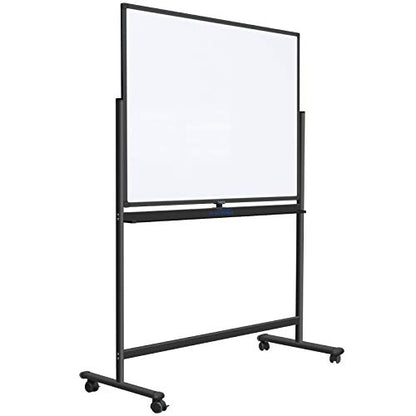 H-Qprobd 48"x36" Mobile Whiteboard Double-Sided Magnetic Dry Erase Board on Wheels - Comercial Rolling White Boards with Sturdy Stand for Home, Office & School - size: 48x36 black