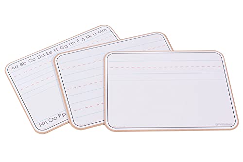 Handheld Dry Erase Board, 11" x 17" x 1/8" Handwriting Practice for Kids Double Sided Lap Board with Manuscript Print - color: 3 Sets of Lines