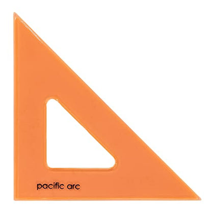 Pacific Arc's Scholastic Triangle - 10 inch - Fluorescent - 45/90 Angle - Polystyrene - Inking Edge - Technical Drawing Tools, Drafting, Architect and Engineering - style: 10 inch, 45/90