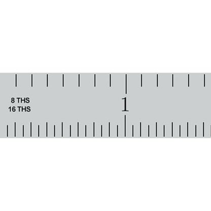 PEC Tools Steel Rule, 12 Inch, Flexible, 4R (1/8",1/16",1/32",1/64") Satin Chrome Finish, Made in USA - color: Carbon Steel-Flexible, size: 12"