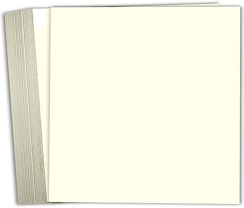 Hamilco 8x8 Cream White Scrapbook Cardstock Paper 100lb Cover Card Stock 100 Pack - size: 8" x 8"