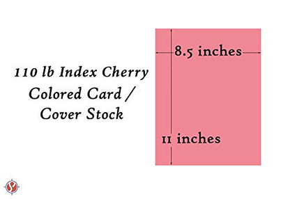 Cherry Pastel Color Card Stock Paper, 67lb Cover Medium Weight Cardstock, for Arts & Crafts, Coloring, Announcements, Stationary Printing at School, Office, Home | 8.5 x 11 | 50 Sheets Per Pack - color: Cherry