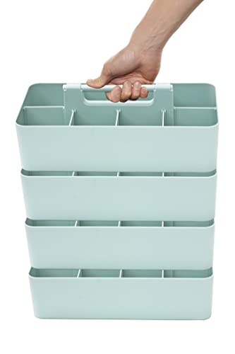 -Large Portable Caddy, DIY Dividers, 8 Compartments, School Office Supplies Home Business Organizer,Portable Basket with Handle Storage Organizer Modern Made in USA (4 PACK, Mint) - color: Mint, size: 4 PACK