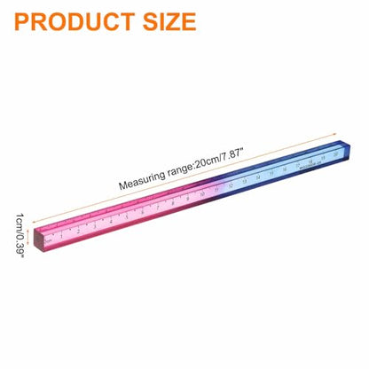 HARFINGTON Acrylic Clear Straight Rulers 20cm Metric Transparent Gradient Three-Dimensional Plastic Ruler Square Cube Measuring Tool for Classroom Office, Blue-Pink - color: Blue-Pink, size: 20cm