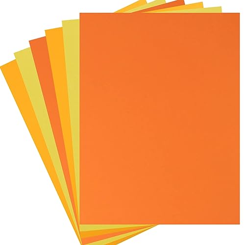 30 Sheets Cardstock Paper 8 1/2 x 11 Inches, Orange/Orange-Red/Yellow | For Thanksgiving Crafts and Invitations - color: Orange/Orange-Red/Yellow