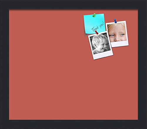 PinPix 14x12 Inch Cork Bulletin Board. This Decorative Framed Pin Board Comes with Crimson Pastel Design and a Satin Black Frame. Ideal for Home Office Decor or Message Board (PinPix-1807) - color: Crimson Pastel, size: 12" x 14"