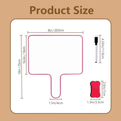 Dry Erase Paddles Handheld with Erasers Portable Double Sided Whiteboard Answer Board Auction Paddles for Students Teachers Classroom Office (Red) - color: Red