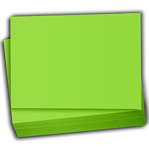 Hamilco Colored Scrapbook Cardstock Paper 5x7 Card Stock Paper 65 lb Cover 100 Pack (Pear Green) - color: Pear Green