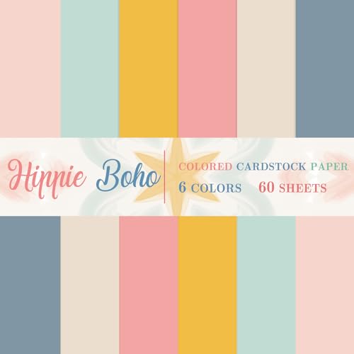 60 Sheets 8.5 x 11 Inch Hippie Boho Card Stock Thick Paper Cards Colored Scrapbook Paper for Prints DIY Arts Crafts School Office Home Supplies, 65LB - color: Hippie Boho