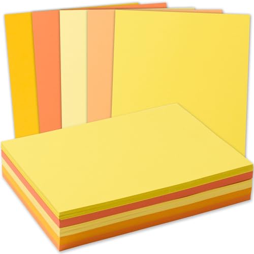MixTeach 240 Sheets Assorted Yellow Cardstock Paper 8.5 x 11" Medium Thick Card Stock 180gsm/65lb Printable Kraft Paper for Boho Themed Scrapbooking, Card Making, Invitations, DIY Art Craft Supplies - color: Yellow