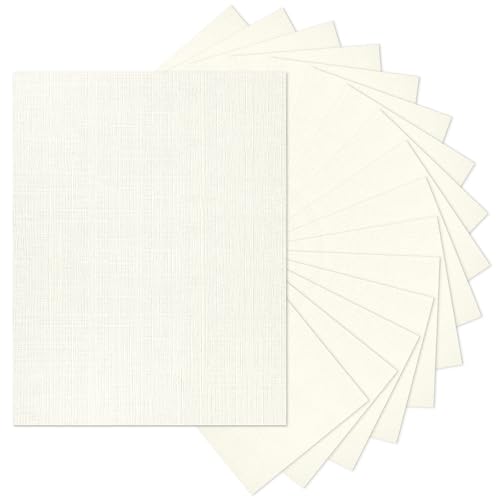 8.5 x 11 Ivory Textured Cardstock Linen Paper, Goefun Light Cream Cardstock Wedding Invitation Cards 80 lb Linen Paper for Printing, Invitations, Arts & Crafts and Business Cards, 100 Pack - color: Off White, size: 8.5x11-80lb