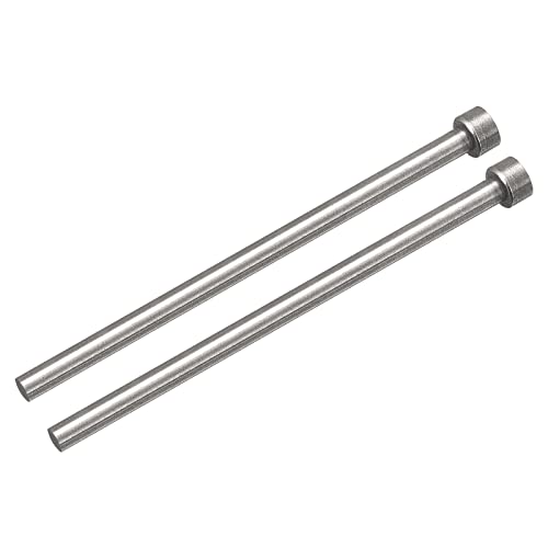 uxcell Straight Ejector Pins, 5mm (13/64") Dia. 65Mn Steel Round Tip Punch 100mm (4") Long for Mechanical Maintenance 2Pcs - size: 13/64"