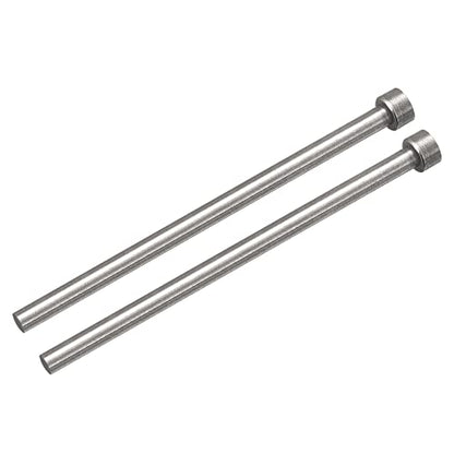 uxcell Straight Ejector Pins, 5mm (13/64") Dia. 65Mn Steel Round Tip Punch 100mm (4") Long for Mechanical Maintenance 2Pcs - size: 13/64"