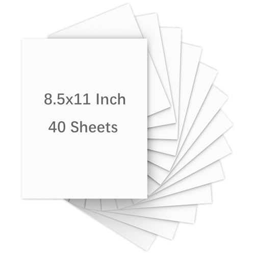 40 Sheets of Cardstock 8.5 x 11, Heavyweight Cover Cardstock Printer Paper 8.5 x 11, 190 gsm Bright White Card Stock Paper for DIY, Professional Printing, Wedding Invitations, Office Cards & Crafts - color: White - 40 Sheets, size: 8.5"x11"