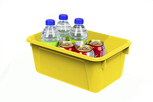 Storex Small Cubby Bins, Pack of 5, 12.2 x 7.8 x 5.1 Inches, Yellow (62410U05C) - color: Yellow, style: Bin Only