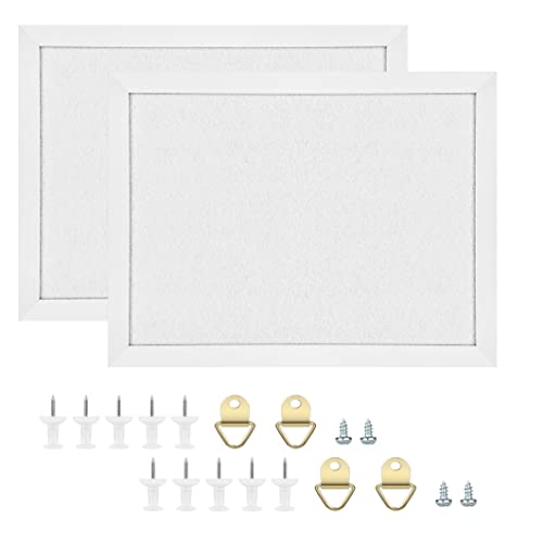 TORASO Cork Board Bulletin Board, Cork Boards for Walls with Pins, Eye Bolts, gaskets, Screws, Pin Board for Office, School and Home (White, 17“x23-2P) - color: White, size: 17“x23" - 2P