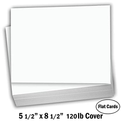 Hamilco White Cardstock Thick Paper - Blank Index Flash Note & Post Cards - Greeting Invitations Stationary 5 1/2 X 8 1/2" Heavy Weight 120 lb Card Stock for Printer - 100 pack - size: 5 1/2" x 8 1/2"