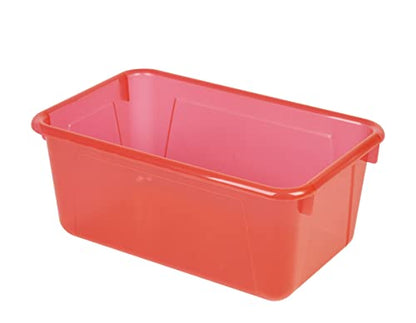 Storex Small Cubby Bin, 12.2 x 7.8 x 5.1 Inches, Candy Red, 5-Pack (62475U05C) - color: Tint Red, style: Bin Only