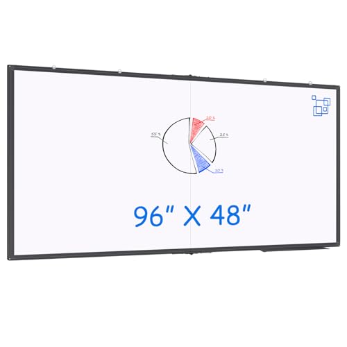 Magnetic Dry Erase Board 96 x 48 inches, Maxtek 4" x 8" Whiteboard for Wall, Large White Board Dry Erase Foldable Wall-Mounted Aluminum Frame Erase Board with Marker Tray for Office Home and School - size: 96"W x 48"H, style: Style A