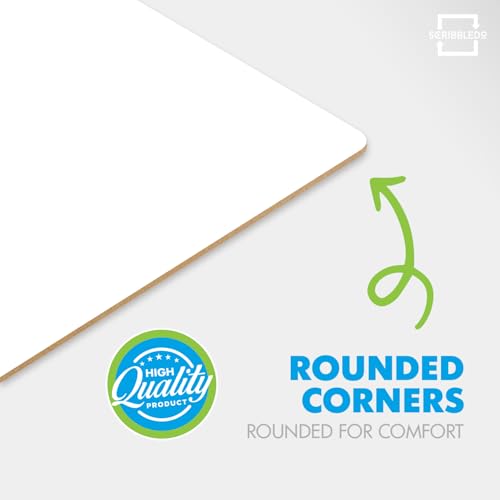 Scribbledo Small Dry Erase Boards for Students, 6 Pack 9 x 12 Double Sided White Boards with 6 Erasers, Student White Boards for Classroom, Personal Whiteboards for Kids, Mini Lap Boards - style: Set of 6 Boards & 6 Erasers