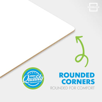 Scribbledo Small Dry Erase Boards for Students, 6 Pack 9 x 12 Double Sided White Boards with 6 Erasers, Student White Boards for Classroom, Personal Whiteboards for Kids, Mini Lap Boards - style: Set of 6 Boards & 6 Erasers