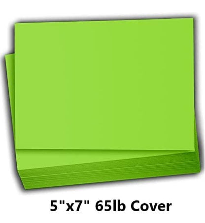 Hamilco Colored Scrapbook Cardstock Paper 5x7 Card Stock Paper 65 lb Cover 100 Pack (Pear Green) - color: Pear Green