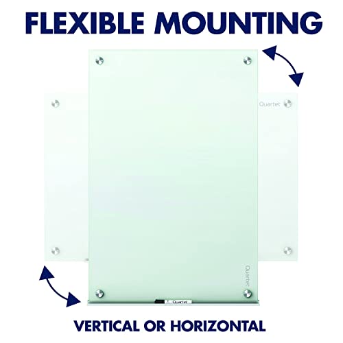 Quartet Magnetic Glass Dry Erase White Board, 48''W x 36''H Whiteboard, Infinity Frameless Mounting, White Surface (G4836W) - size: 48''W x 36''H