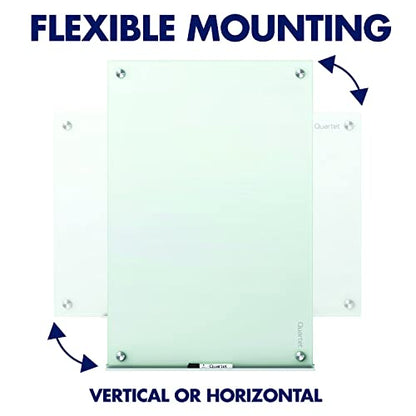Quartet Magnetic Glass Dry Erase White Board, 48''W x 36''H Whiteboard, Infinity Frameless Mounting, White Surface (G4836W) - size: 48''W x 36''H