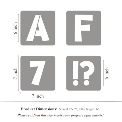 6 Inch Letter Stencils for Painting - 42 Pack Alphabet Letter and Number Stencil Templates with Signs for Painting, Reusable Letters Numbers Stencils for Chalkboard Wood Crafts & Wall Decor - size: 6 Inch