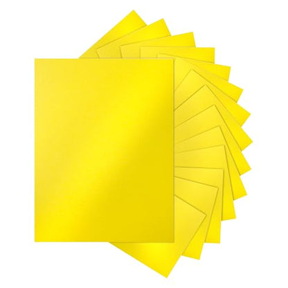 Silunkia 120 Sheets Solar Yellow Shimmer Cardstock 8.5 x 11 Crafts Paper, 250gsm/92lb Premium Glossy Paper Card Stock for Cards Making, Greeting Cards, Wedding Invitations, Menus - color: Yellow, size: 120 Sheets