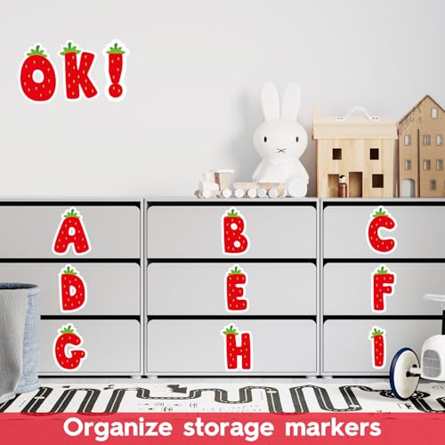 150 PCS Large 6" Bulletin Board Letters Set, Strawberry Classroom Alphabet Sweet Berry Cutout Letter for Bulletin Board Display Home School, A Great Helper to Inspire Students' Learning Interest - style: Strawberry Themed