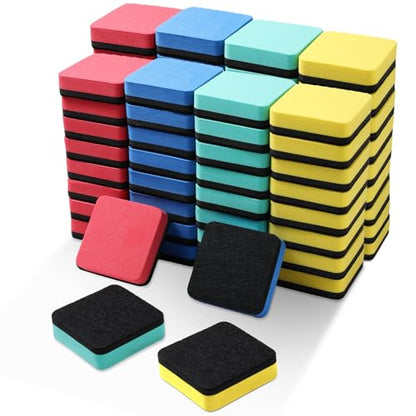 XKDOUS 72 Pack Mini Dry Erase Eraser, Small Magnetic Whiteboard Eraser for Kids (4 Color, 2 x 2 Inch) - color: 72pcs 4colors