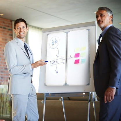 AmazingSpark 24” x 18” Foldable Whiteboard Dry Erase Board Large Tri Folding Whiteboard Magnetic Dry Erase Board, Wall Aluminium Frame and Pen Tray for Office, Home - size: 24”W x 18”H