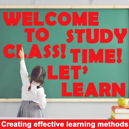 Qyeahkj 150 PCS Large 6" Font Letters and Punctuation Set, Red Classroom Alphabet Cutout for Bulletin Board Display Home School Class Decoration, A Great Helper to Inspire Students' Learning Interest - style: Vibrant Red